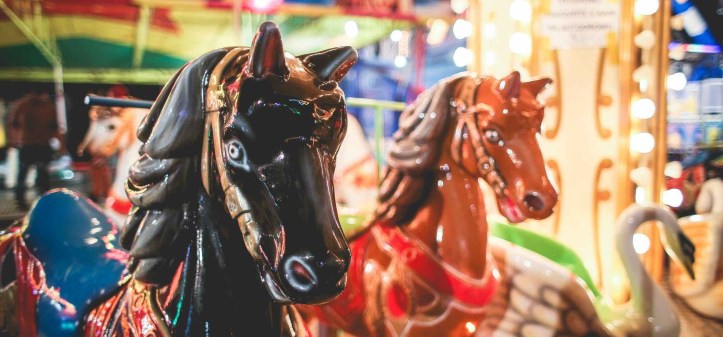 blur carnival carousel evening fairground theme park