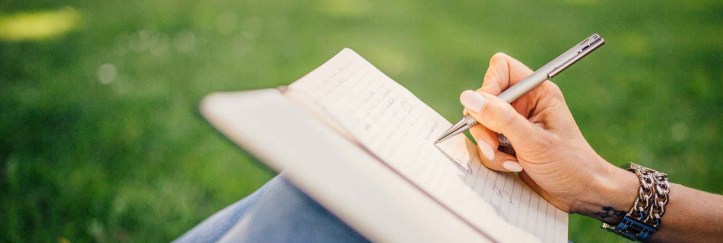 woman notebook pen journal the patchwork fox