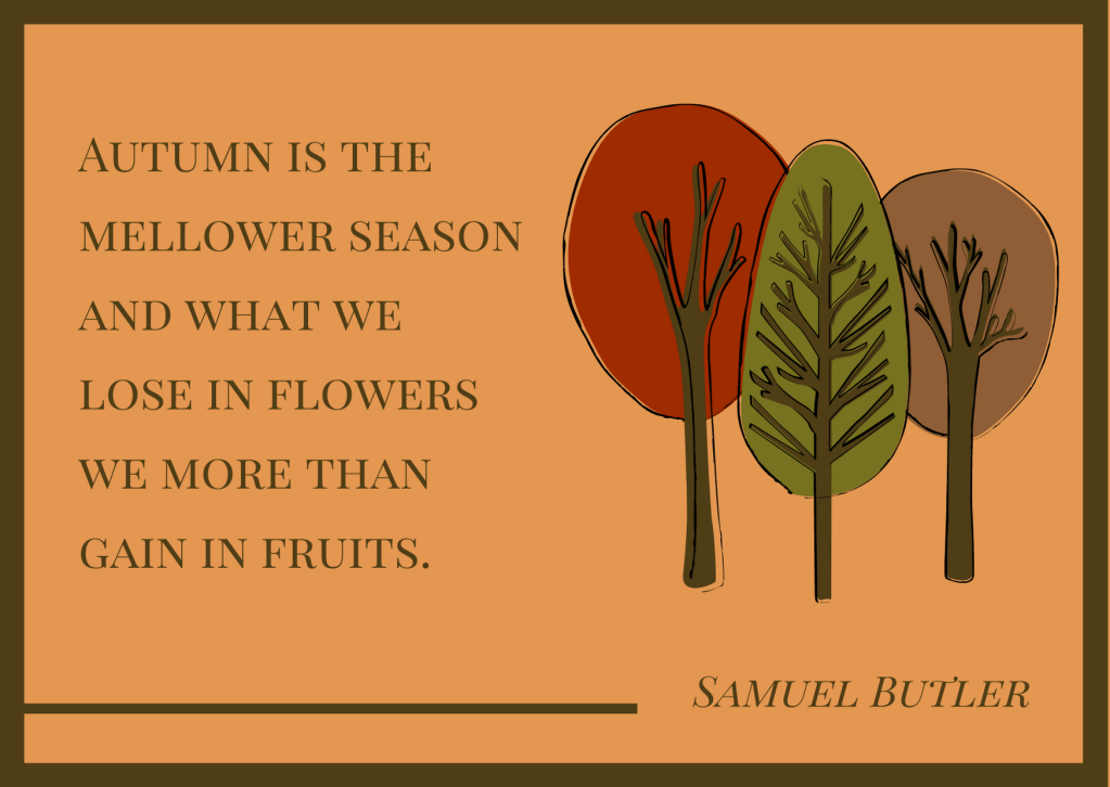 Autumn is the mellower season and what we lose in flowers we more than gain in fruits - Samuel Butler